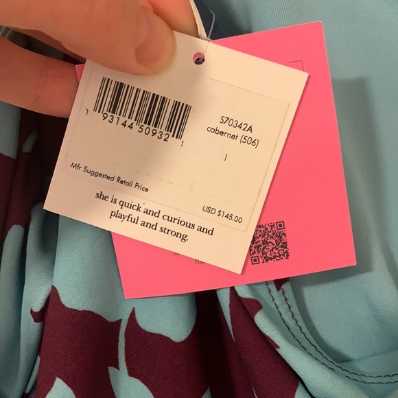 Nwt Kate spade floral halter plunging neckline one piece swimsuit Large - Picture 10 of 15